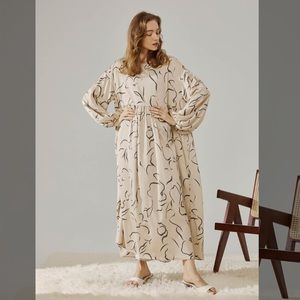 Nap Art Print Maxi Dress